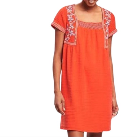 Old Navy Embroidered Cotton Shift Dress Sz XXL - Picture 3 of 7